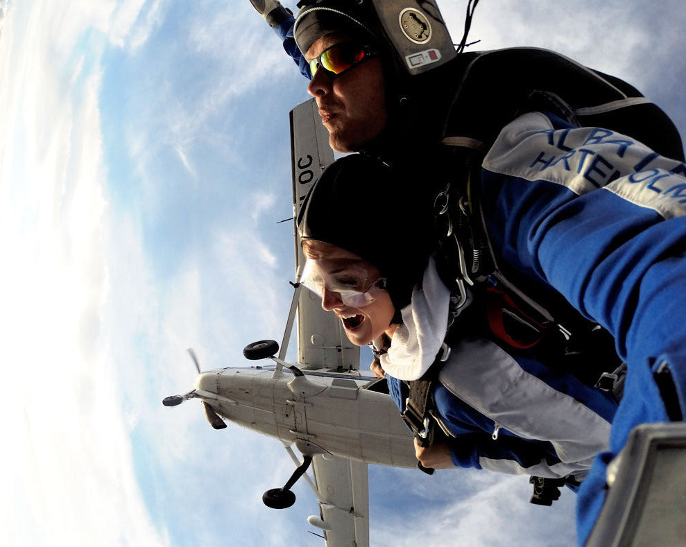 Fallschirm-Tandemsprung mit Handcam-Video und Fotos